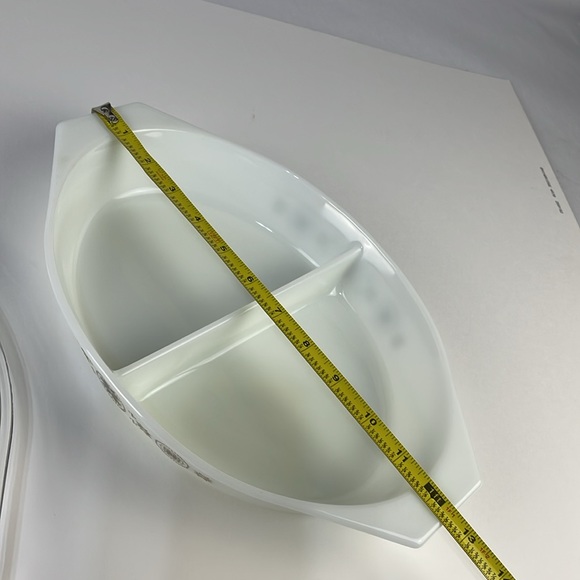 PYREX 1 1/2 Quart Divided Bake Dish “Brown Town and Country Quilt - Picture 11 of 12